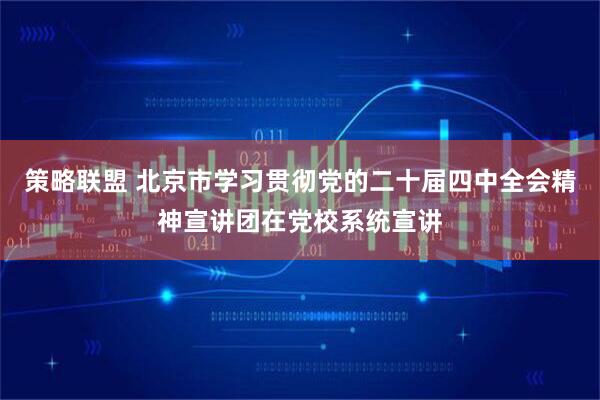 策略联盟 北京市学习贯彻党的二十届四中全会精神宣讲团在党校系统宣讲